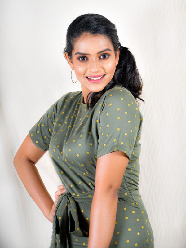 Garden Polka Tie-Front Dress